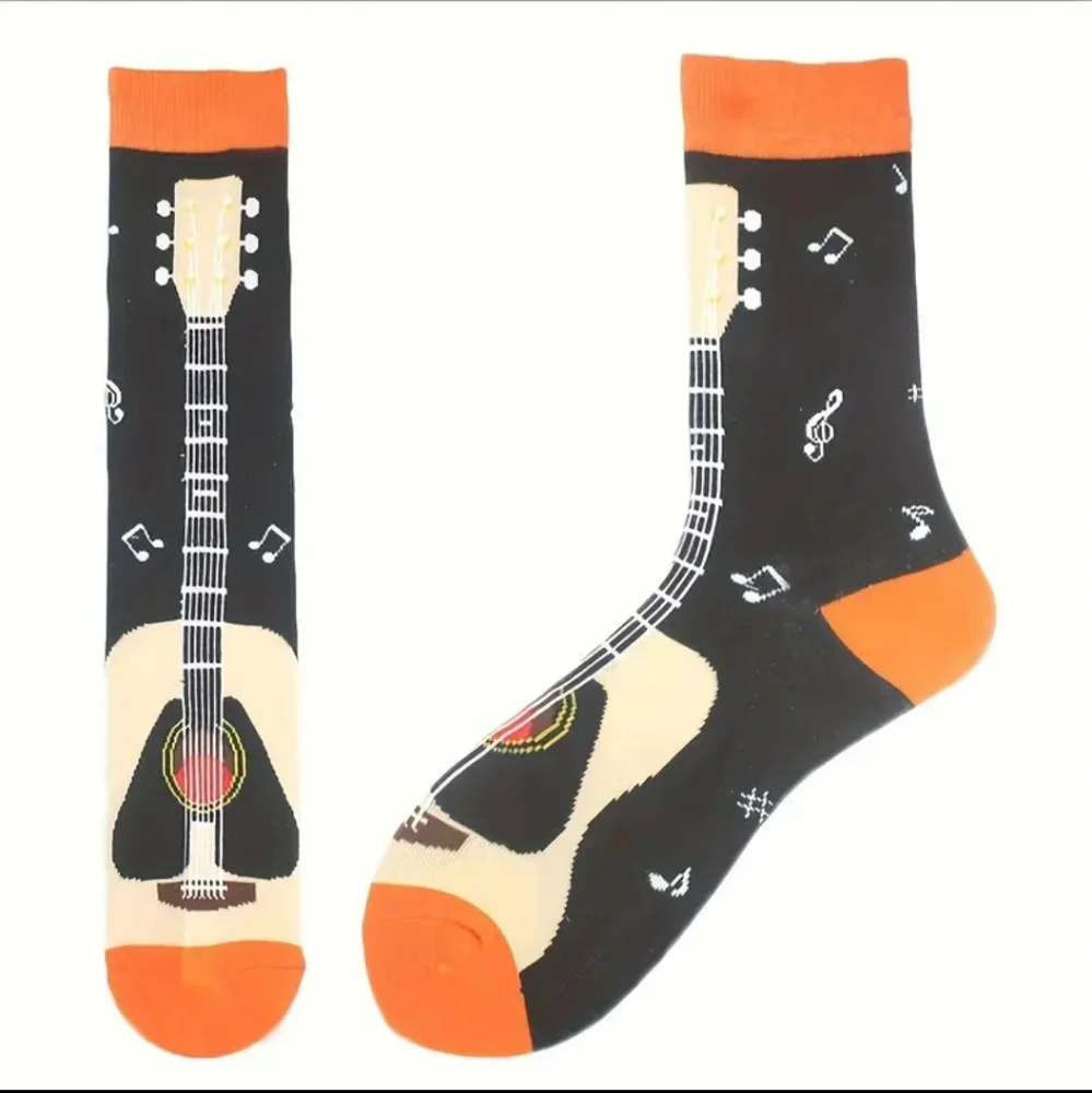 Guitar Design Novelty Socks